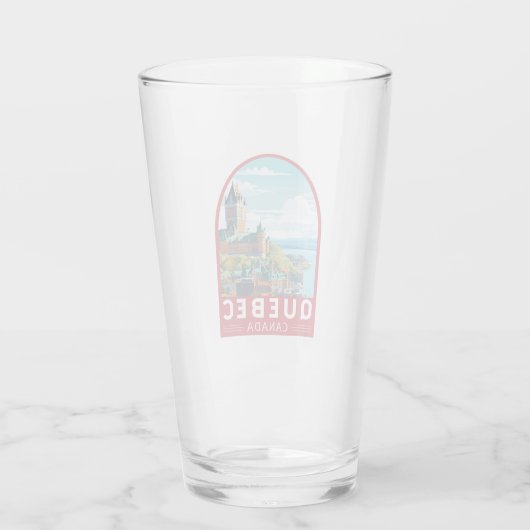 Quebec Canada Travel Art Vintage Glas (Achterkant)