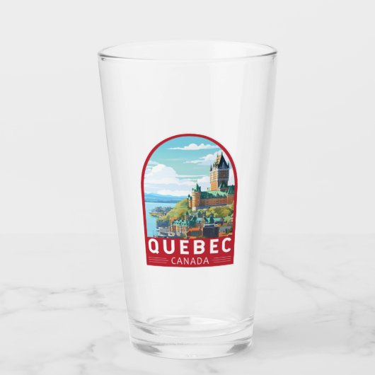 Quebec Canada Travel Art Vintage Glas (Voorkant)