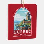 Quebec Canada Travel Art Vintage Keramisch Ornament (Rechts)