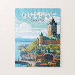 Quebec Canada Travel Art Vintage Legpuzzel<br><div class="desc">Quebec retro vector reisontwerp. Quebec,  gelegen in het oosten van Canada,  biedt een unieke mix van Europese charme en Noord-Amerikaanse geest.</div>