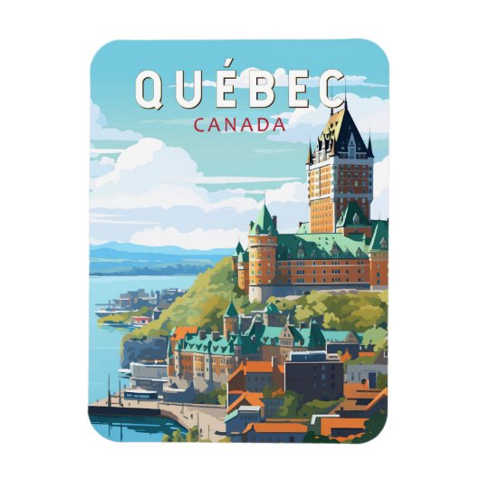 Quebec Canada Travel Art Vintage Magneet (Verticaal)