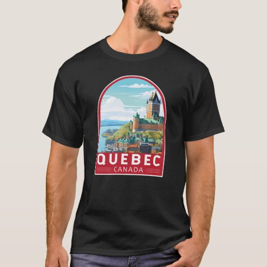 Quebec Canada Travel Art Vintage T-shirt (Voorkant)