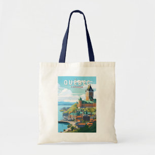 Quebec Canada Travel Art Vintage Tote Bag
