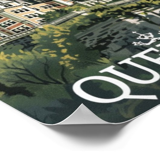 Quebec Canada Vintage Beroemde Reisplaats Poster (Hoek)