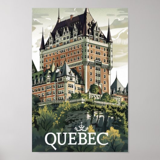 Quebec Canada Vintage Beroemde Reisplaats Poster (Voorkant)