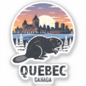 Quebec Canada Vintage Reis Bever Chateau Fronte Sticker (Voorkant)