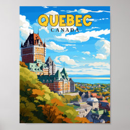 Quebec Canada vintage reisillustratie Poster