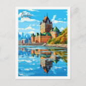 Quebec Canada vintage reisplaats illustratie Briefkaart (Voorkant)