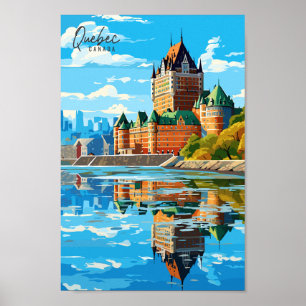 Quebec Canada vintage reisplaats illustratie Poster