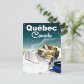 Québec Canada vintage reisposter Briefkaart (Staand voorkant)