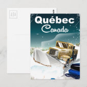 Québec Canada vintage reisposter Briefkaart (Voorkant / Achterkant)