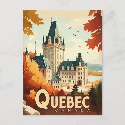 Quebec, Canada Vintage reizen Briefkaart (Voorkant)