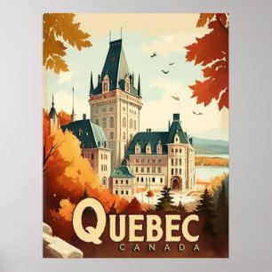 Quebec, Canada Vintage reizen Poster