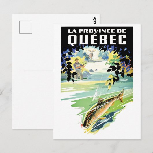 Quebec, Canada. Vissen in de rivier Briefkaart (Voorkant / Achterkant)