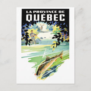 Quebec, Canada. Vissen in rivier Briefkaart