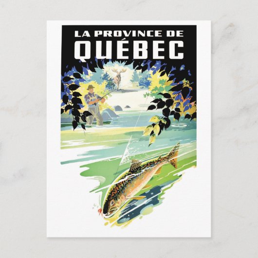 Quebec, Canada. Vissen in rivier Briefkaart (Voorkant)