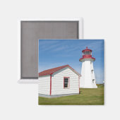 Quebec, Canada. Vuurtoren Cap D'Espoir. Magneet (Voorkant / Achterkant)