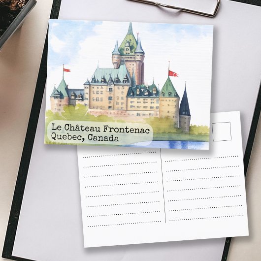 Quebec Canada Waterverf Briefkaart