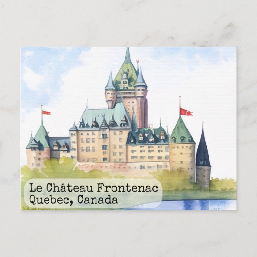 Quebec Canada Waterverf Briefkaart (Voorkant)