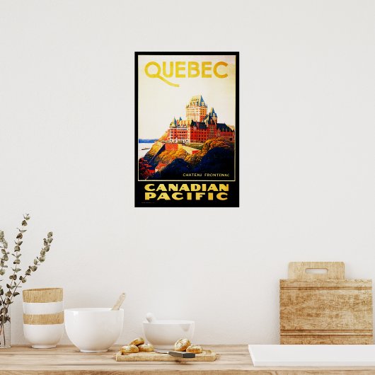 QUEBEC Chateau Frontenac Resorts Hotel Feestdagen Poster (Keuken)