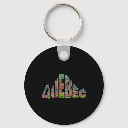 Quebec Chateau Frontenac typografie Canada Reizige Sleutelhanger (Voorkant)