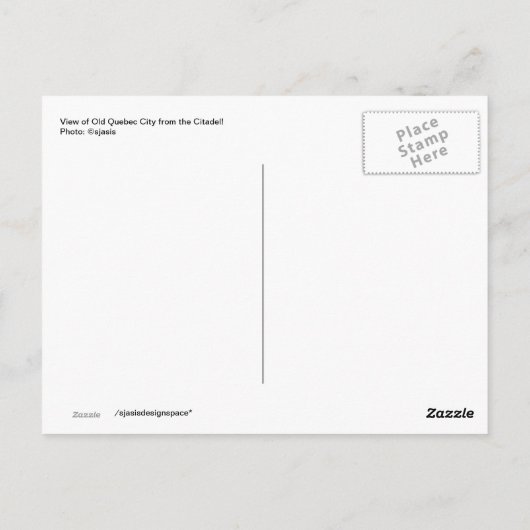 Quebec City Briefkaart (Achterkant)