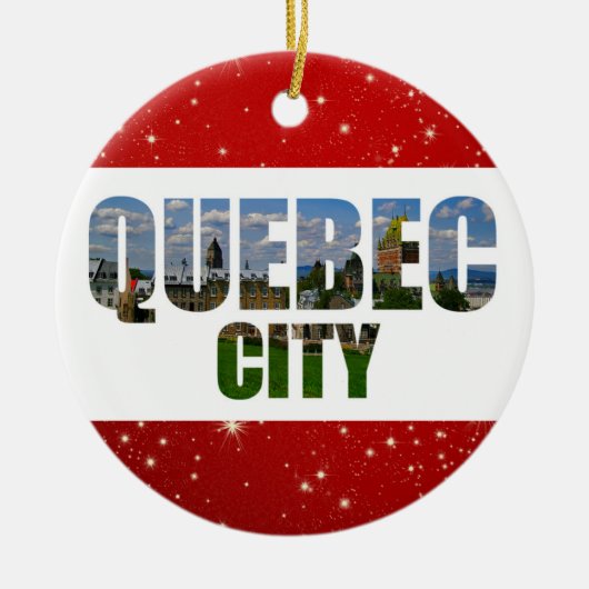 Quebec City Canada Reisfoto's met kerstmis Keramisch Ornament (Voorkant)