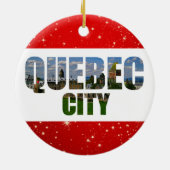 Quebec City Canada Reisfoto's met kerstmis Keramisch Ornament (Achterkant)