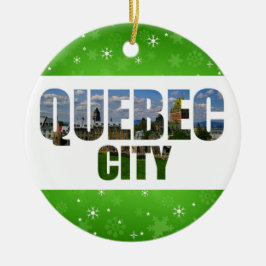 Quebec City Canada Reisfoto's met kerstmis Keramisch Ornament