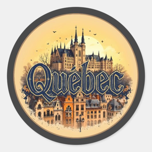 Quebec City Canada Ronde Sticker (Voorkant)