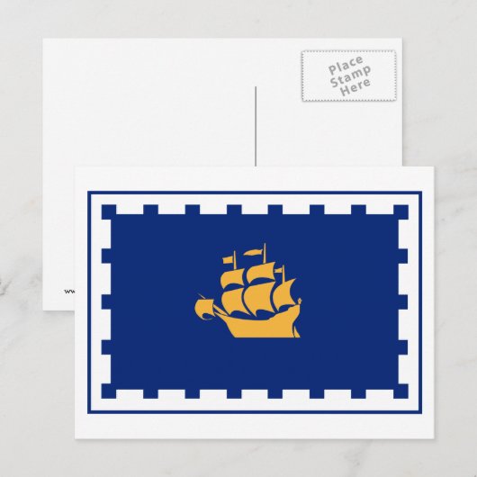 Quebec City Flag Briefkaart (Voorkant / Achterkant)