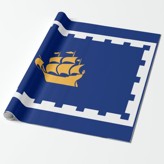 Quebec City Flag (Québec, Canada) Cadeaupapier (Uitgerold)