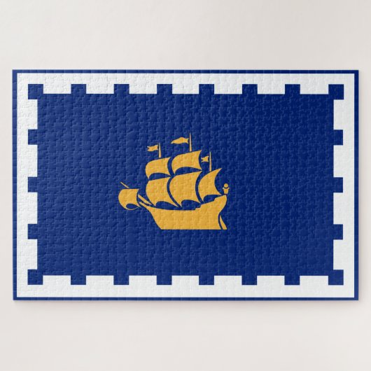 Quebec City Flag (Québec, Canada) Legpuzzel (Horizontaal)