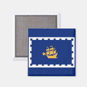 Quebec City Flag (Québec, Canada) Magneet (Voorkant / Achterkant)