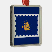 Quebec City Flag (Québec, Canada) Metalen Ornament (Rechts)