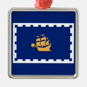 Quebec City Flag (Québec, Canada) Metalen Ornament