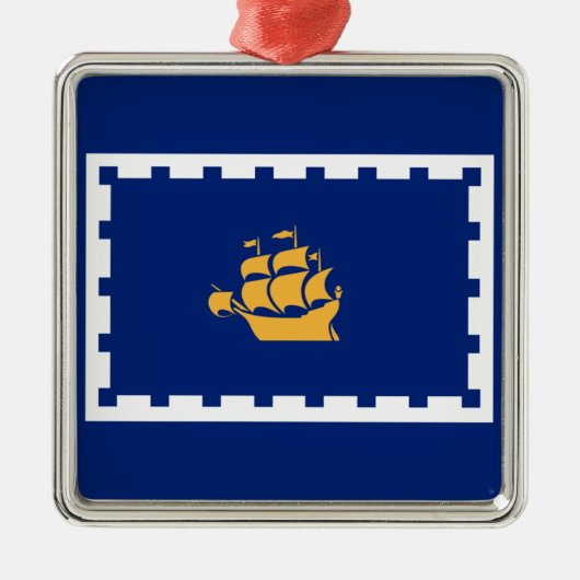 Quebec City Flag (Québec, Canada) Metalen Ornament (Voorkant)