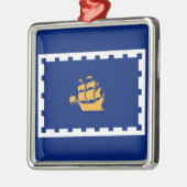 Quebec City Flag (Québec, Canada) Metalen Ornament (Links)