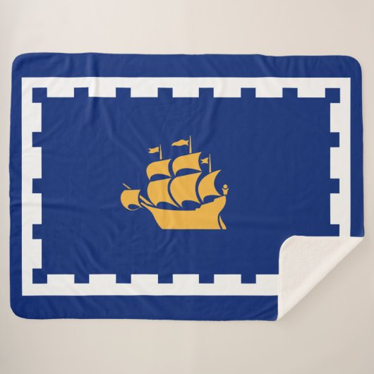 Quebec City Flag (Québec, Canada) Sherpa Deken (Voorkant (horizontaal))