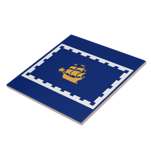 Quebec City Flag (Québec, Canada) Tegeltje (Zijkant)