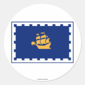 Quebec City Flag Ronde Sticker (Voorkant)