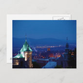 Quebec City Gate Overlook at Night Canada Briefkaa Briefkaart (Voorkant / Achterkant)
