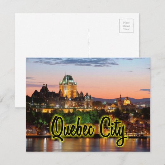 Quebec City-nacht Briefkaart (Voorkant / Achterkant)