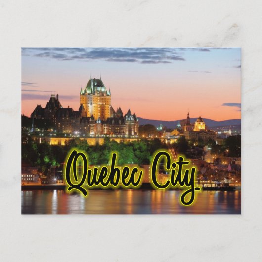 Quebec City-nacht Briefkaart (Voorkant)