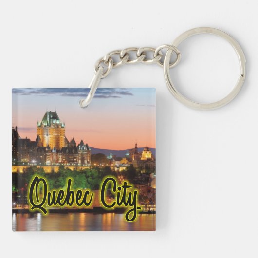 Quebec City-nacht Sleutelhanger (Achterkant)