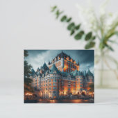Quebec City Night Canada Briefkaart (Staand voorkant)