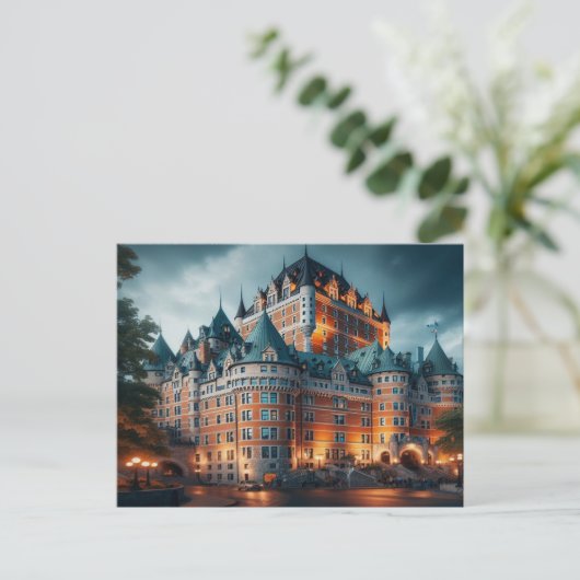 Quebec City Night Canada Briefkaart (Staand voorkant)