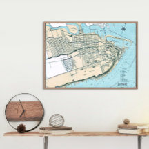 Quebec City Plattegrond 1906 Glanzende Poster