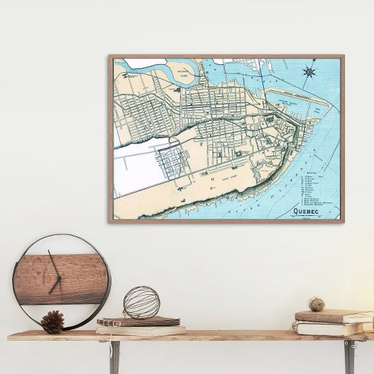 Quebec City Plattegrond 1906 Glanzende Poster