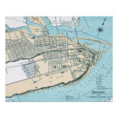 Quebec City Plattegrond 1906 Glanzende Poster (Voorkant)
